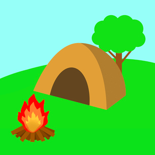 キャンプ場のイラスト素材FYI03530800ストックフォトの Qlean Market キュリンマーケット