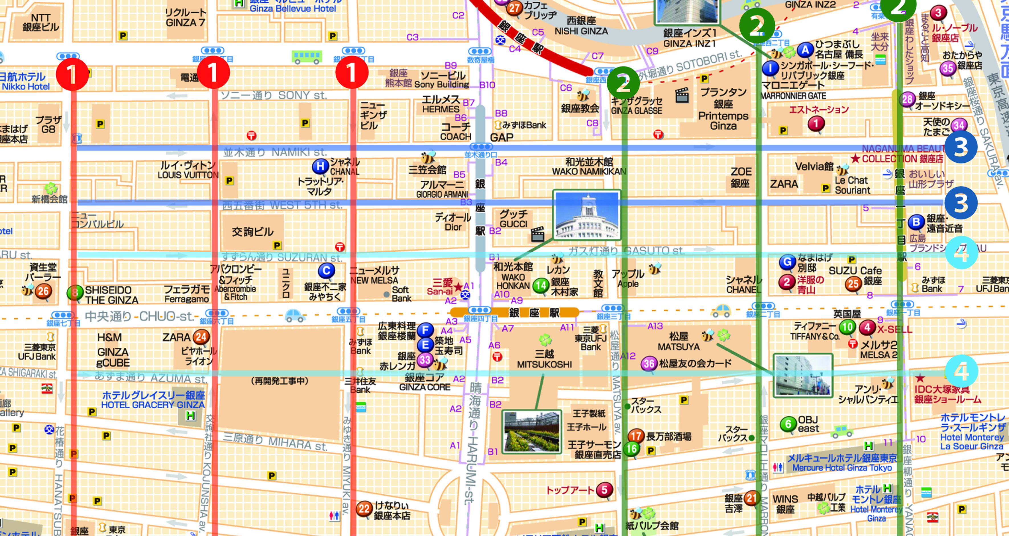 １６０ 晴海通りの歩行空間が「おもてなしロード」に モニュメントや休憩ポイント設置 -