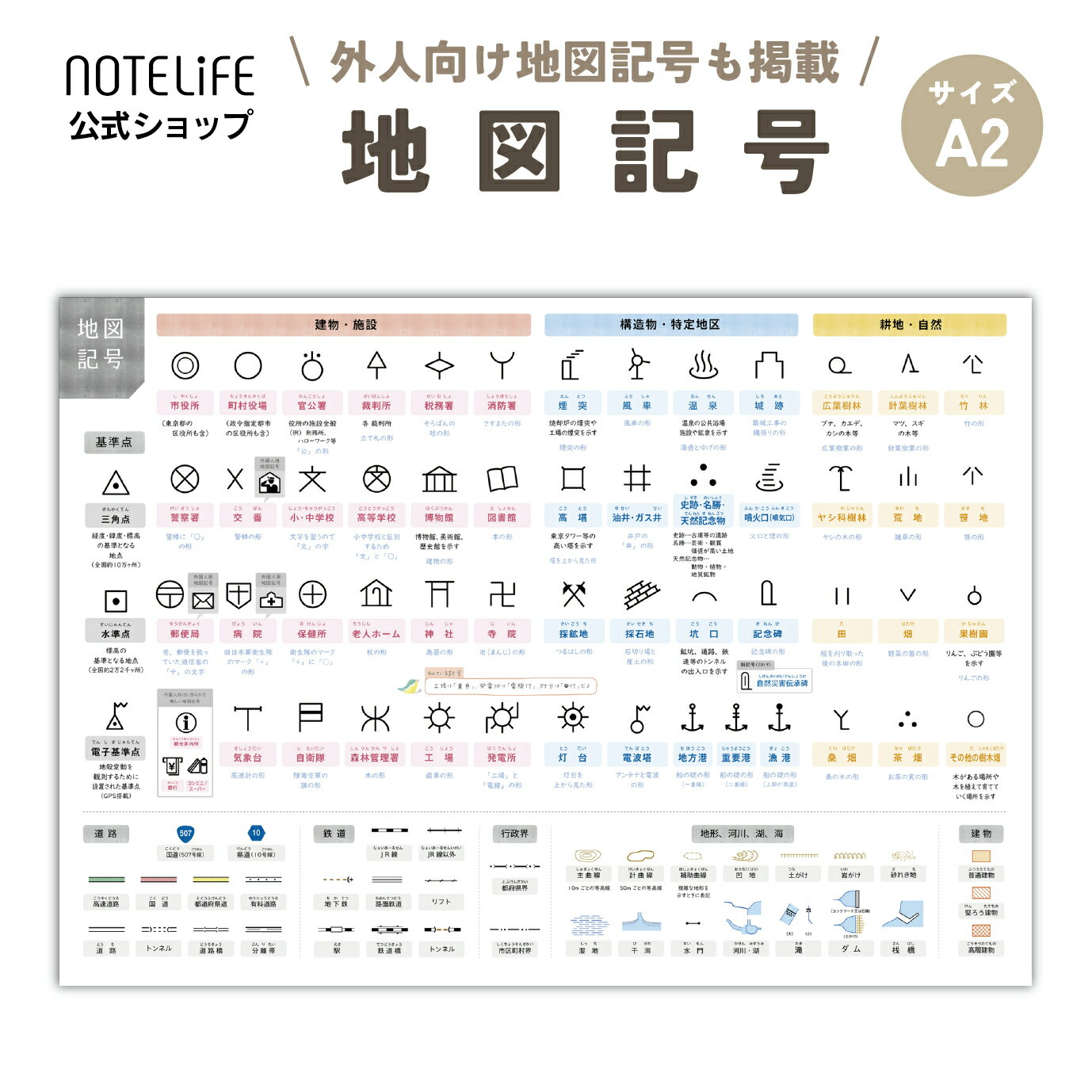 地図記号の由来・意味一覧 印刷プリント付地図・路線図職工所