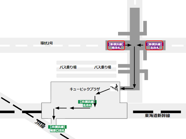 新横浜駅 ＪＲ横浜線から新幹線西のりかえ口へ
