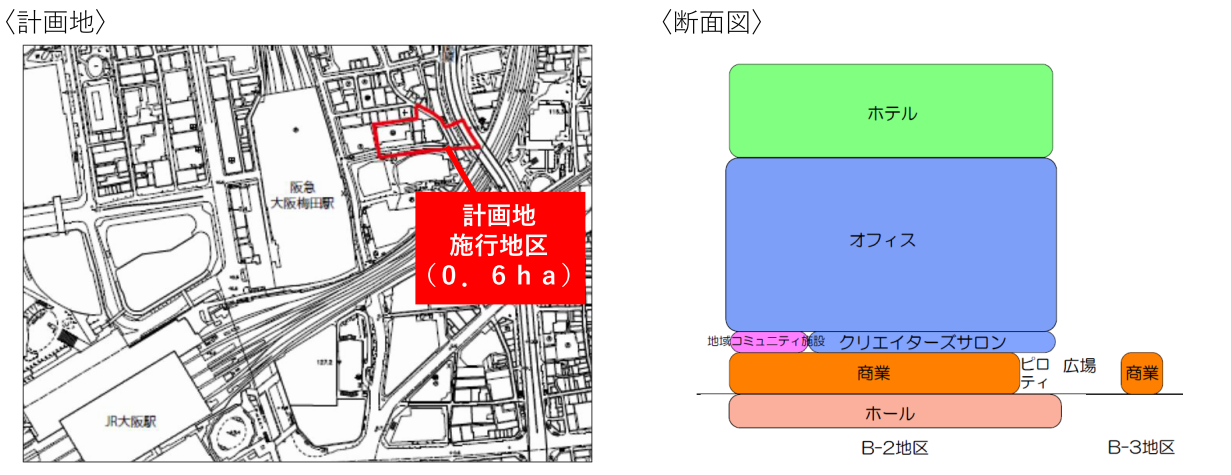 茶屋町Ｂ－２・Ｂ－３地区再開発（大阪市北区）／本組合が設立、２４年９月解体着手へ – 日刊建設工業新聞