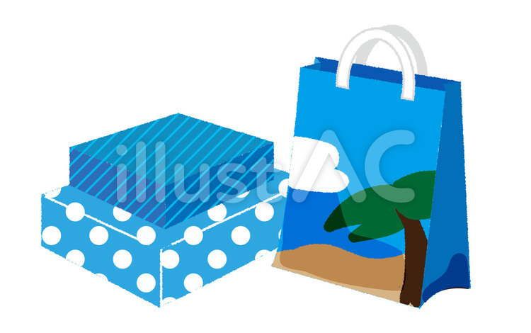 無料イラスト かわいいフリー素材集: お土産を持つ人のイラスト 女性