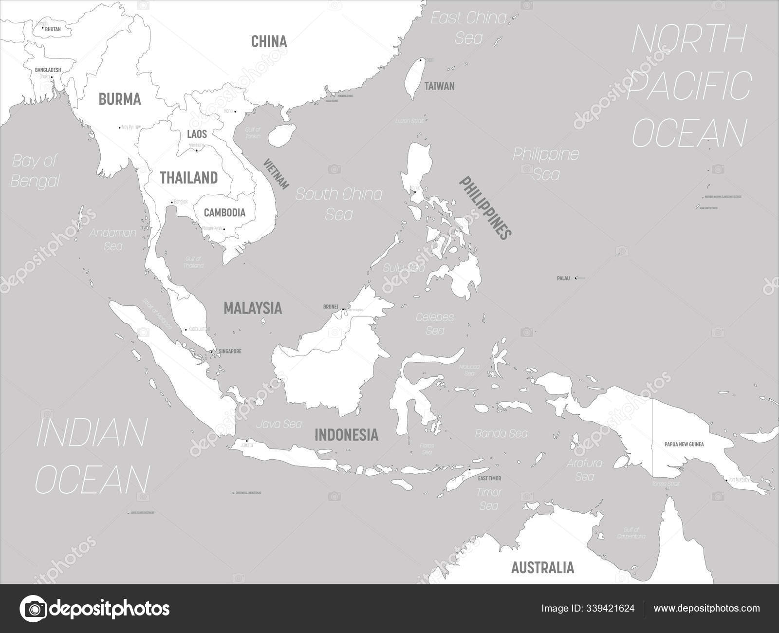 東南アジアの地図、1687 紙にインク