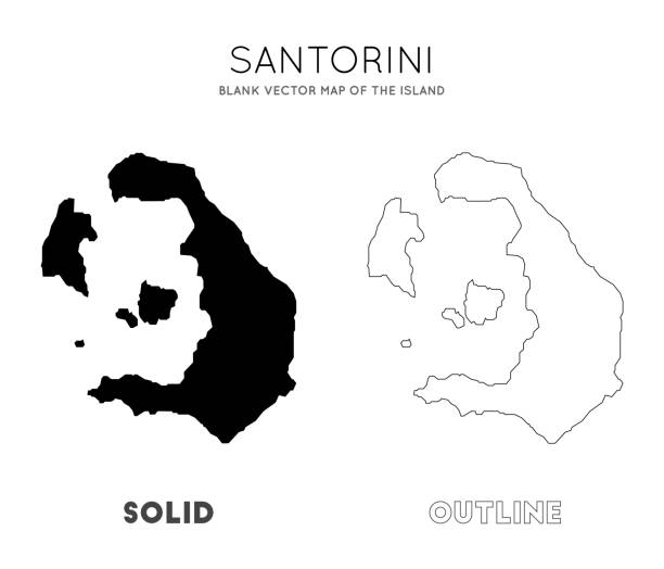 サントリーニ島、ギリシャのベクトル カラー マップのイラスト素材・ベクター Image 31848801