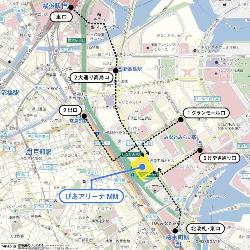 🎸 4K ぴあアリーナMMへご案内 行き方アクセス桜木町駅